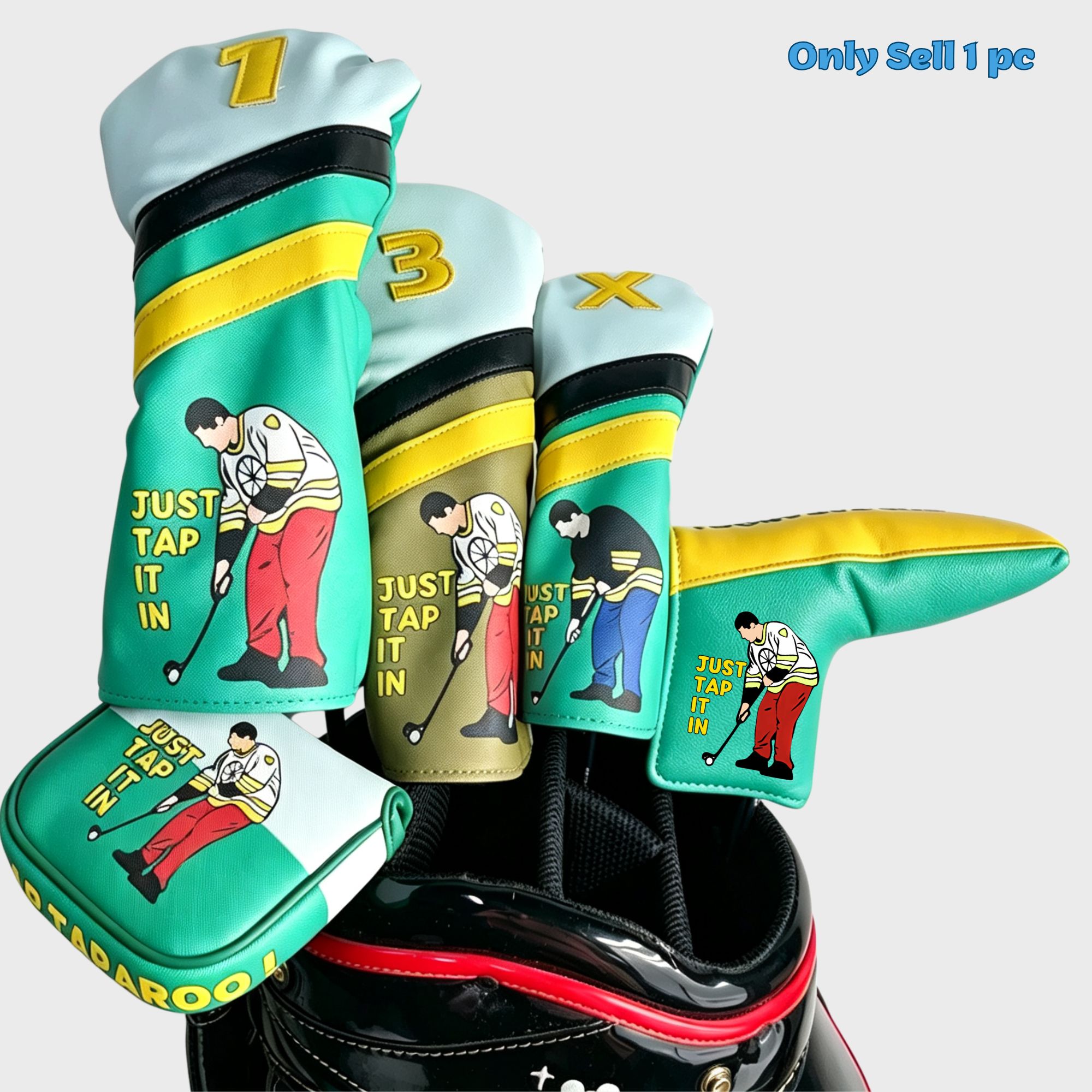 Putter Mallet Blade - ハッピー・ギルモア ゴルフヘッドカバー、ゴルフ用マレットブレードパター用カバー、ゴルフ愛好家やお父様へのプレゼントに最適。