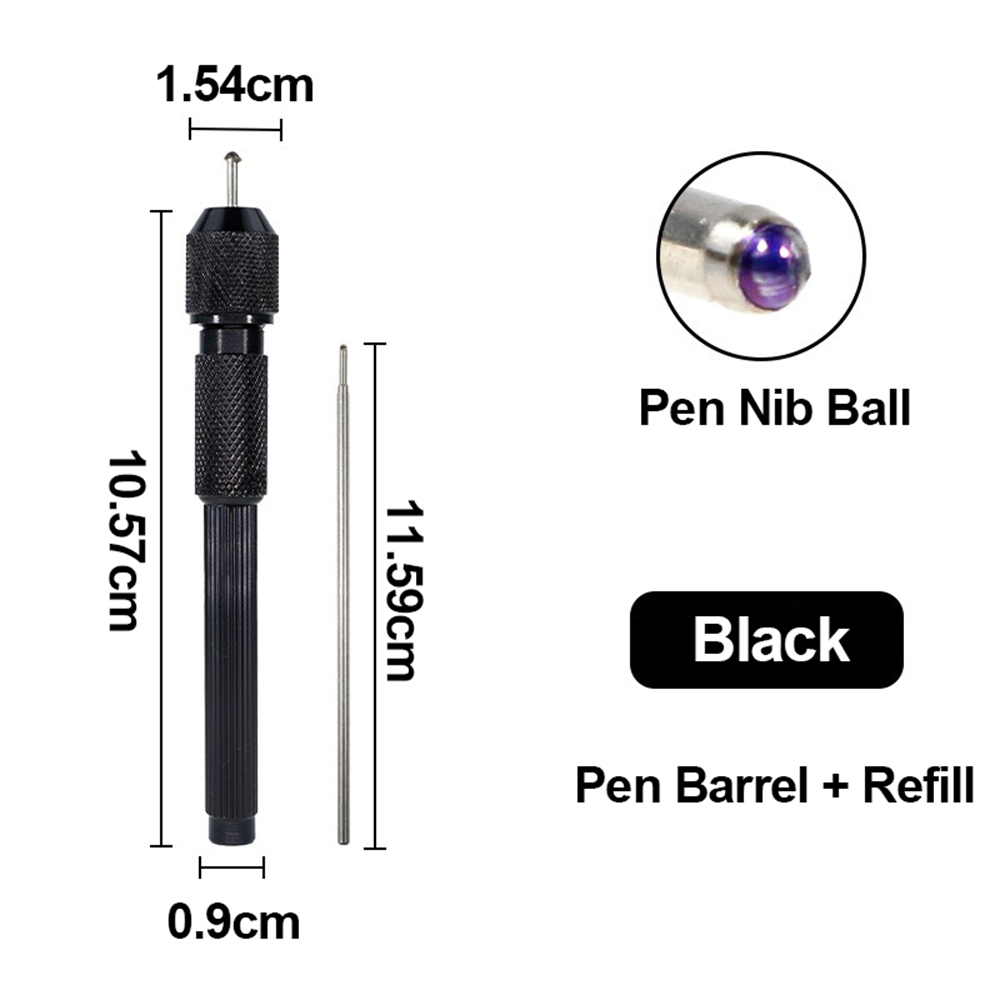 Ball Marker Set - ペン1本＋替え芯1本、タトゥーマーカー、タトゥー用品、アルミニウム合金製ボールペン、皮膚用マーカー、筆記具、永久インク