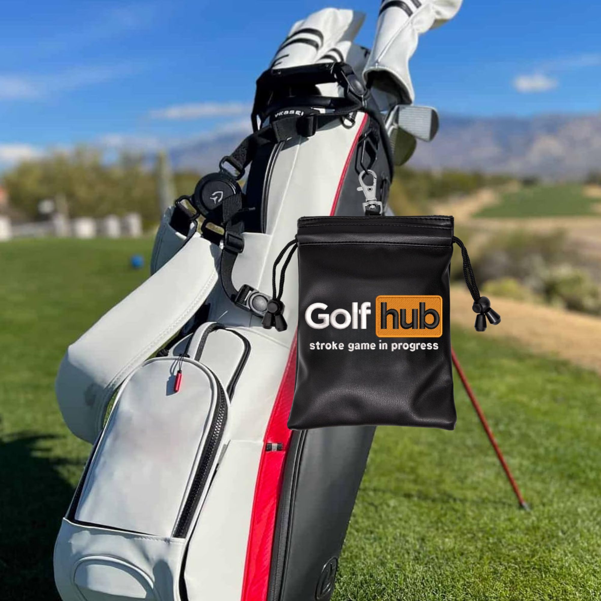 ゴルフハブ 耐久性のあるPUレザーゴルフティーポーチ 巾着開 - Golf Equipment Drawing のレビューと価格