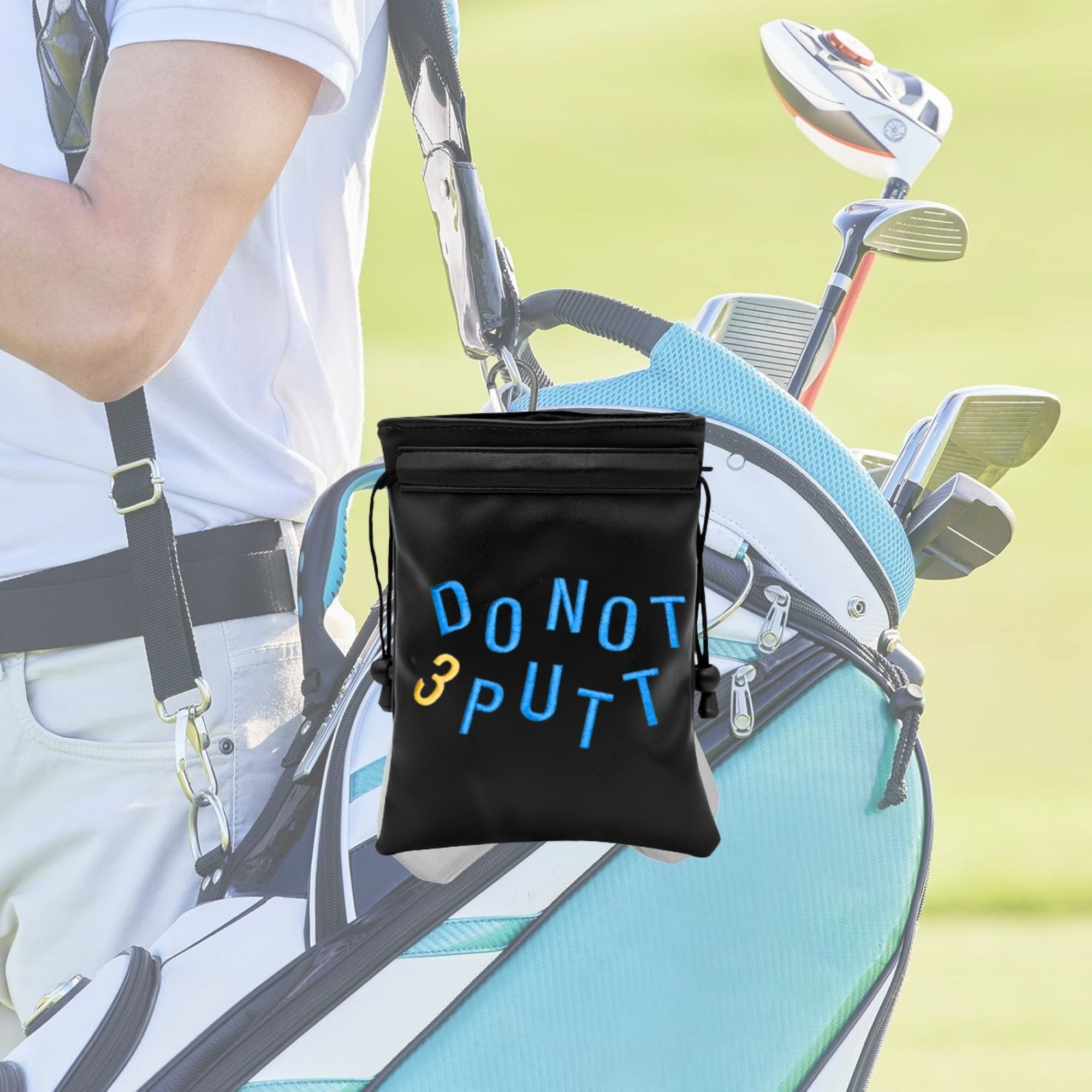 ゴルフボール＆貴重品収納バッグ ブラックの巾着ポーチ、鮮やか - Golf Equipment Drawing のレビューと価格