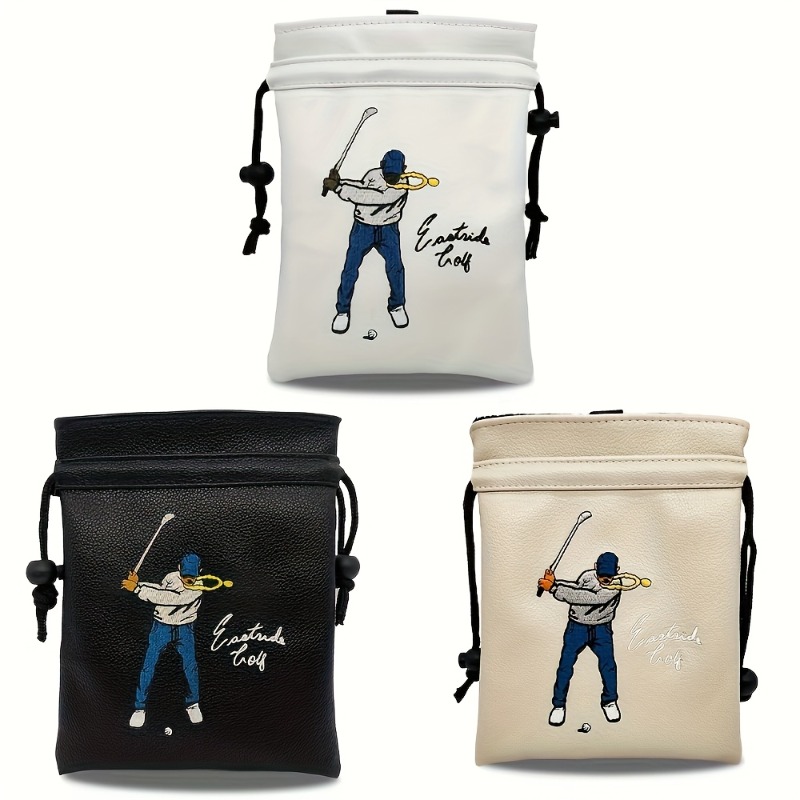 巾着式のポータブルゴルフバッグ - 耐久性のあるPU素材製、 - Golf Equipment Drawing のレビューと価格
