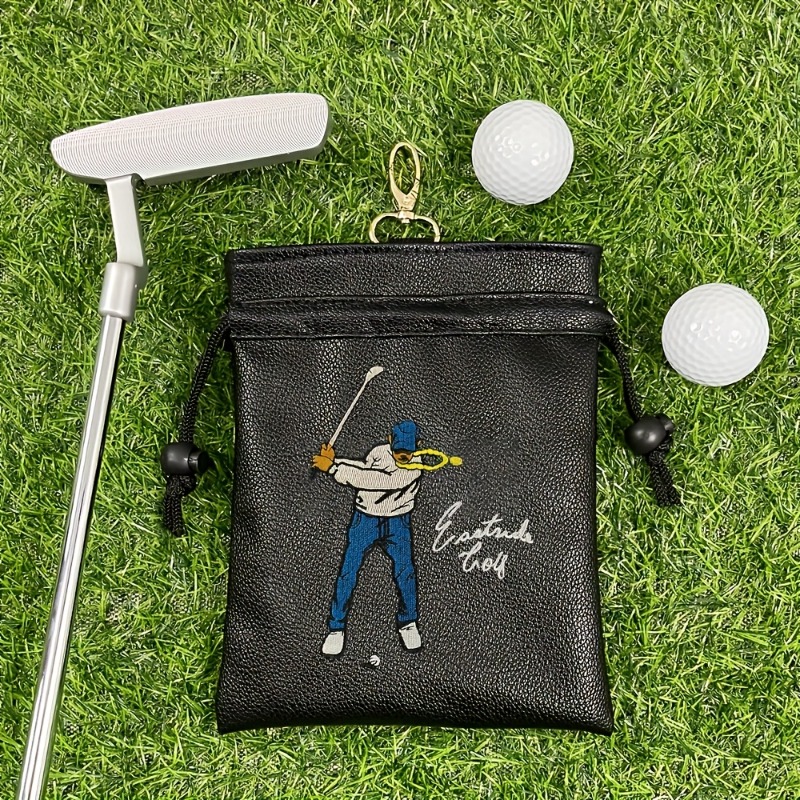 巾着式のポータブルゴルフバッグ - 耐久性のあるPU素材製、 - Golf Equipment Drawing のレビューと価格