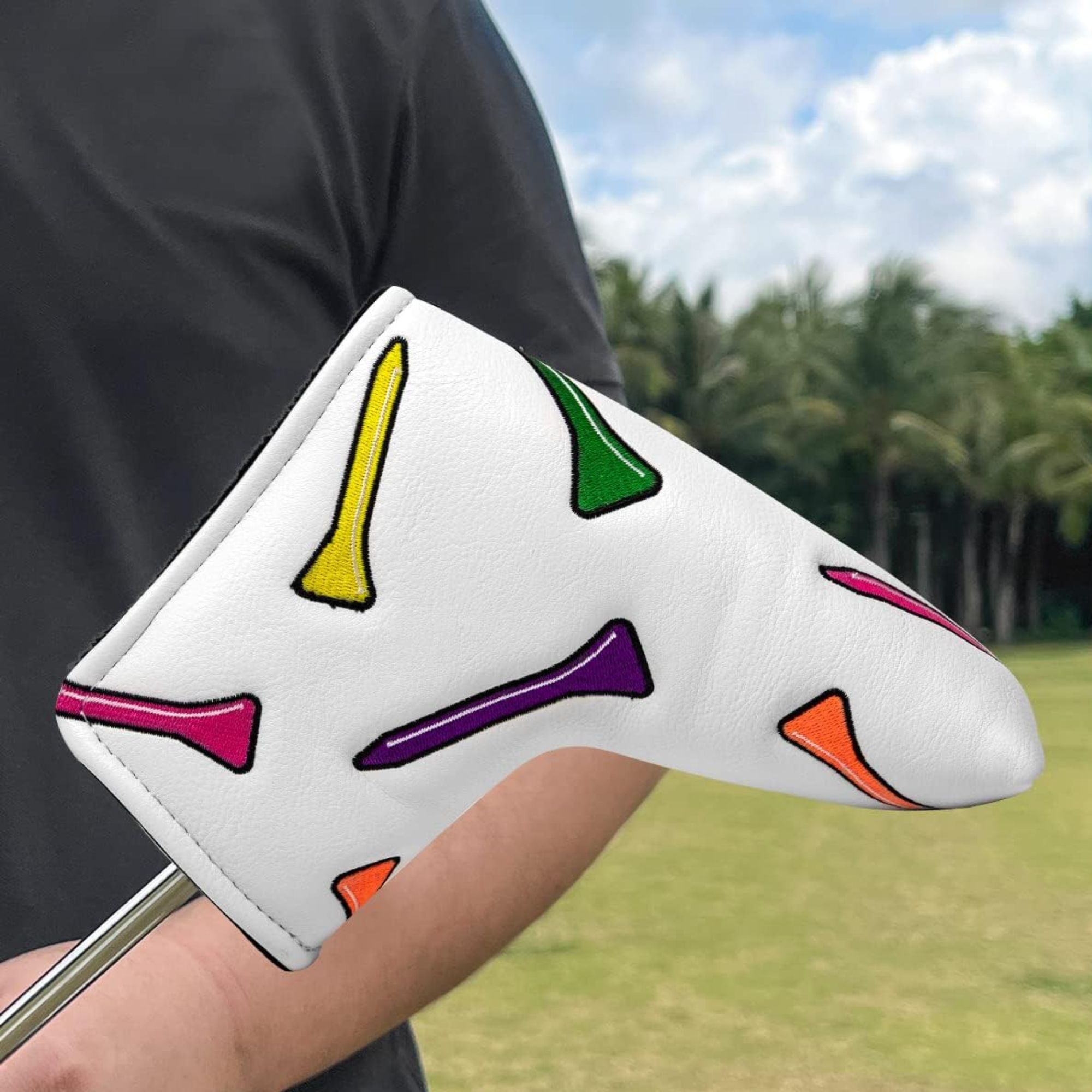 面白いゴルフパターカバー、ゴルフティーパターンスタイルのゴル - Putter Mallet Blade のレビューと価格