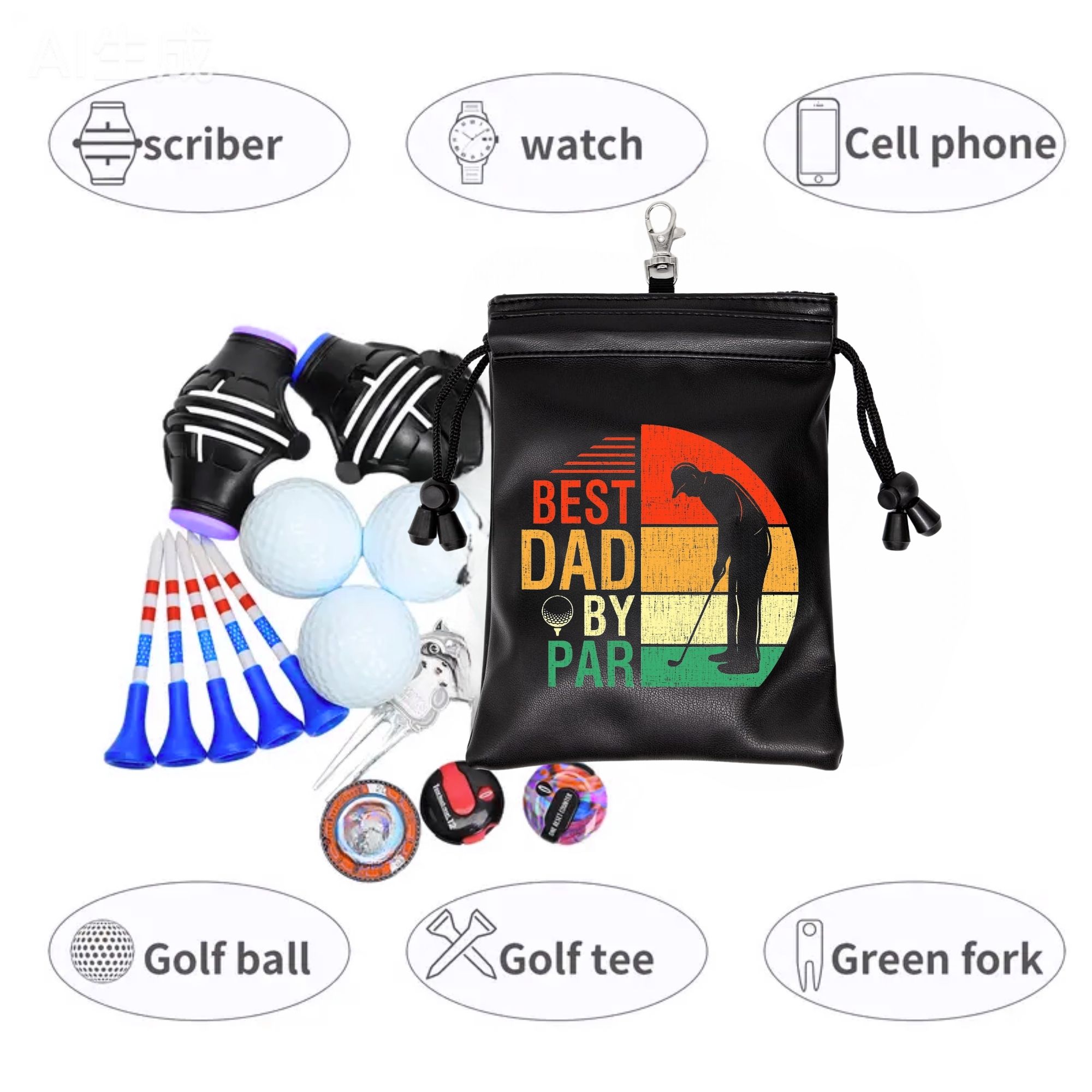 面白いゴルフティーポーチ ベストダッドバイパー PUレザーテ - Golf Equipment Drawing のレビューと価格